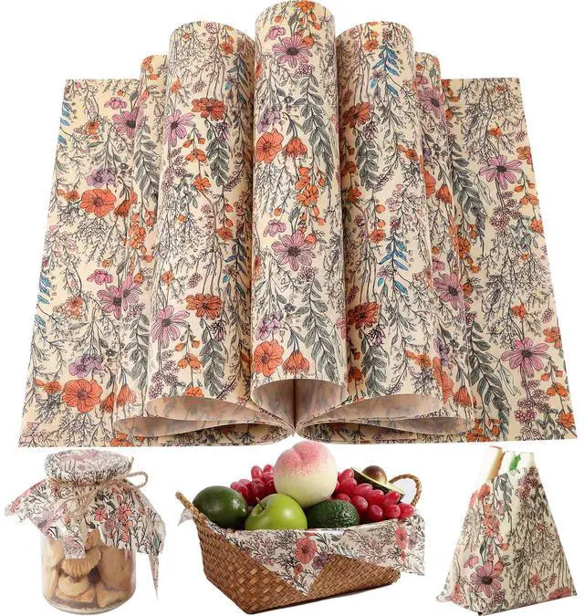 Main image of 150 Pcs Wildflower Garden Floral Wax Paper Sheets for Food Deli, 9.8 x 8.3 inch Wildflower Greaseproof Wrapping Paper for Sandwich Picnic Basket Liner Birthday Shower Party Supplies