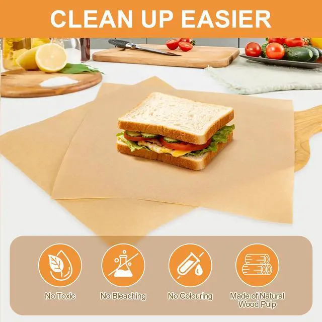 Alt view image 3 of 7 - Sandwich Deli Paper for Lettuce Wraps, 120 PCS Brown Deli Paper Sheets 12x12 Inch, Grease Resistant Food Paper for Sandwiches, Burgers, BBQ, Cookies, Food Baskets and Kitchen Use