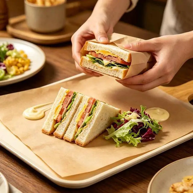 Alt view image 6 of 7 - Sandwich Deli Paper for Lettuce Wraps, 120 PCS Brown Deli Paper Sheets 12x12 Inch, Grease Resistant Food Paper for Sandwiches, Burgers, BBQ, Cookies, Food Baskets and Kitchen Use