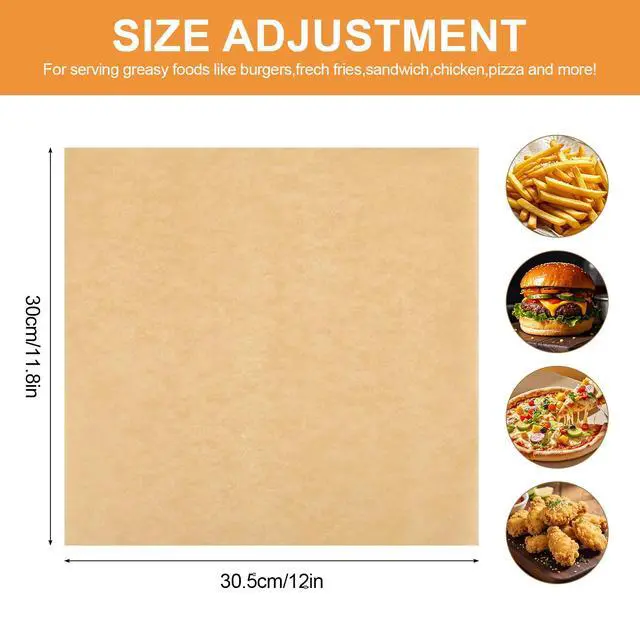 Alt view image 2 of 7 - Sandwich Deli Paper for Lettuce Wraps, 120 PCS Brown Deli Paper Sheets 12x12 Inch, Grease Resistant Food Paper for Sandwiches, Burgers, BBQ, Cookies, Food Baskets and Kitchen Use