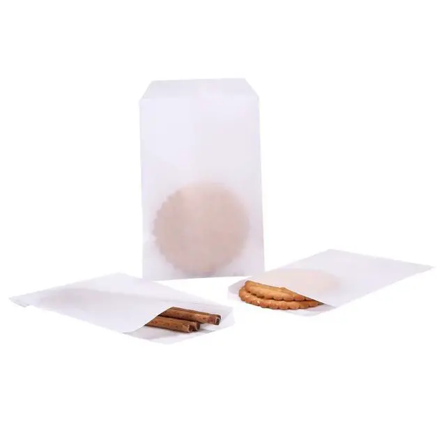 Alt view image 7 of 7 - White Flat Glassine Paper Snack Bags 4x6 in, 100 Count | Semi-transparent wax-free sleeves for cookies, snacks, bakery, party favors, soap and seeds (10 x 15.2 cm)