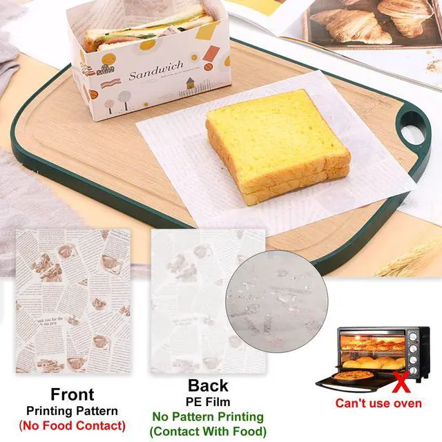Alt view image 3 of 7 - 100 Sheets Deli Paper, 14 * 10 inch Sandwich Wrapping Paper, Food Wrapping Paper, for Breads, French Fries, Sandwiches, Burgers, Hot Dogs