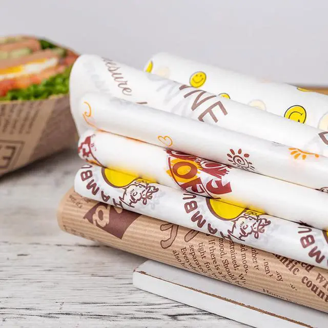 Alt view image 4 of 7 - 100 Sheets Deli Paper, 14 * 10 inch Sandwich Wrapping Paper, Food Wrapping Paper, for Breads, French Fries, Sandwiches, Burgers, Hot Dogs