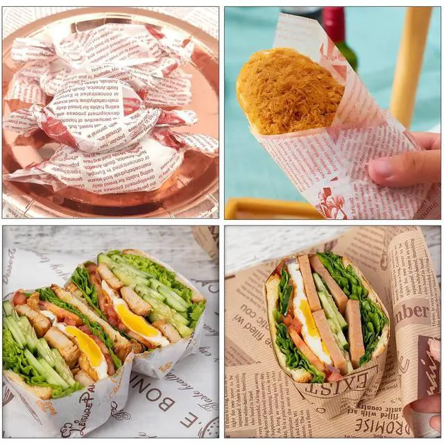 Alt view image 5 of 7 - 100 Sheets Deli Paper, 14 * 10 inch Sandwich Wrapping Paper, Food Wrapping Paper, for Breads, French Fries, Sandwiches, Burgers, Hot Dogs