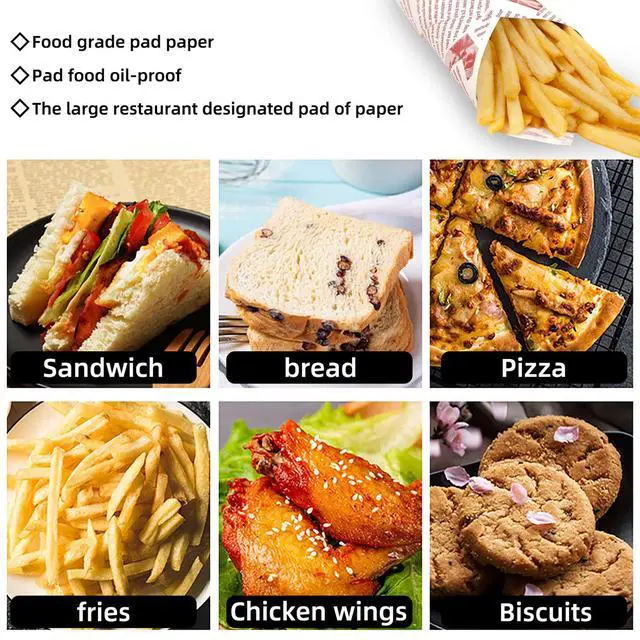 Alt view image 6 of 7 - 100 Sheets Deli Paper, 14 * 10 inch Sandwich Wrapping Paper, Food Wrapping Paper, for Breads, French Fries, Sandwiches, Burgers, Hot Dogs