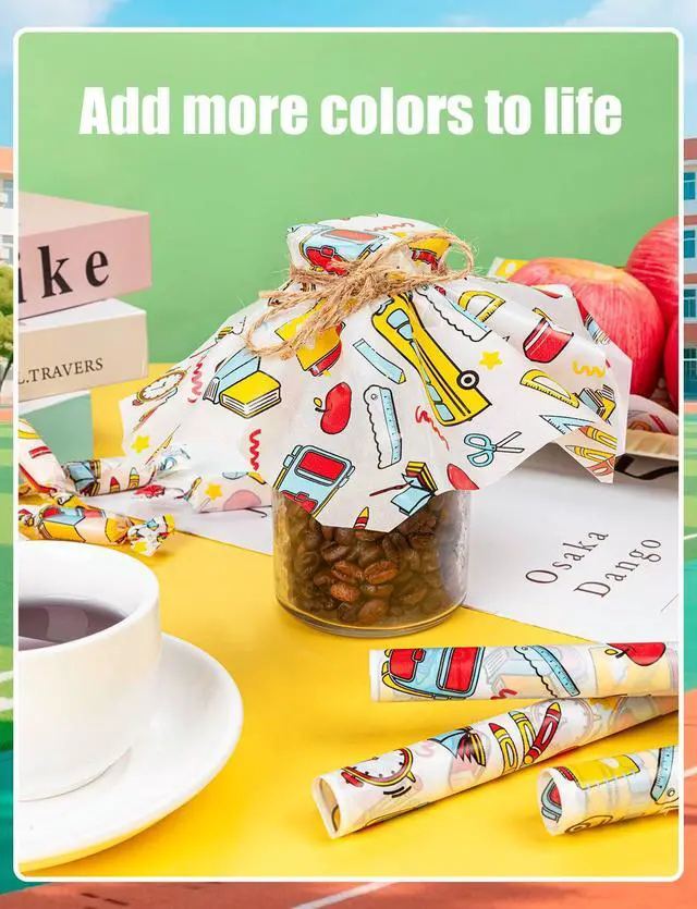 Alt view image 4 of 7 - 200 Pcs Back to School Wax Paper for Food, Wax Paper Sheets | Deli Paper Sandwich Wrap, Candy Wraps, Waterproof Oil-proof, Picnic Basket Liners, For Kitchen Handmade Food
