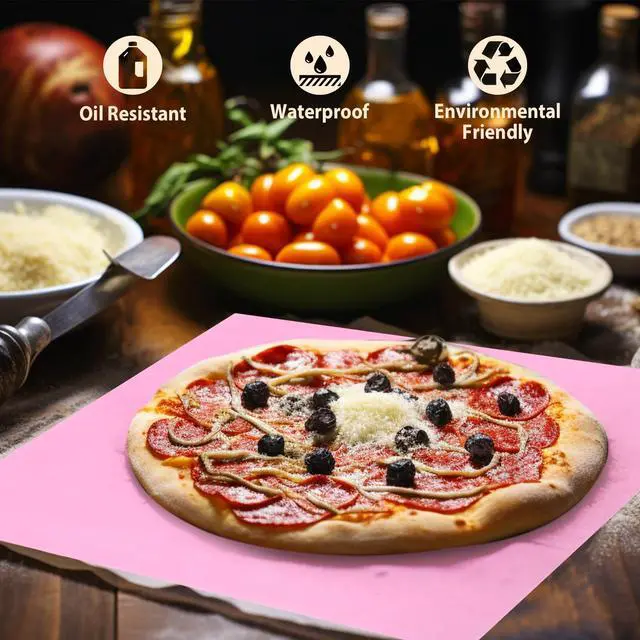 Alt view image 3 of 5 - 100 PCS Deli Paper Sheets 12 * 12 Inch, Food-grade Pure Color Greaseproof Paper Food Basket Liners for Sandwiches, Burgers, Fries Wrapping for Party, Festival and Outdoors - Pink