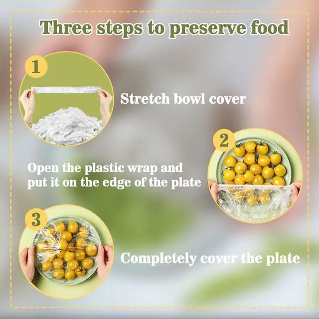 Alt view image 5 of 7 - 100PCS Bowl Covers Reusable - Thickend&Sturdy Plastic Bowl Cover Large | Stretch Food Covers Disposable for Food Storage Outdoor, Fresh Keeping Plastic Wrap for Bread Proofing, Baking Essentials