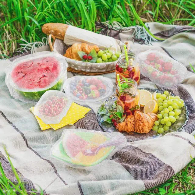Alt view image 7 of 7 - 100PCS Bowl Covers Reusable - Thickend&Sturdy Plastic Bowl Cover Large | Stretch Food Covers Disposable for Food Storage Outdoor, Fresh Keeping Plastic Wrap for Bread Proofing, Baking Essentials