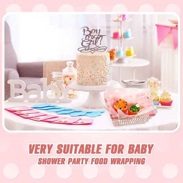 Alt view image 4 of 7 - 150pcs Wax Paper Sheet for Food Dot Printed Bakery Tissue Greaseproof Disposable Wrapping Paper for Sandwich Food Picnic Baskets Liner Wedding Birthday Party Supplies(Pink,9.84x8.27'')