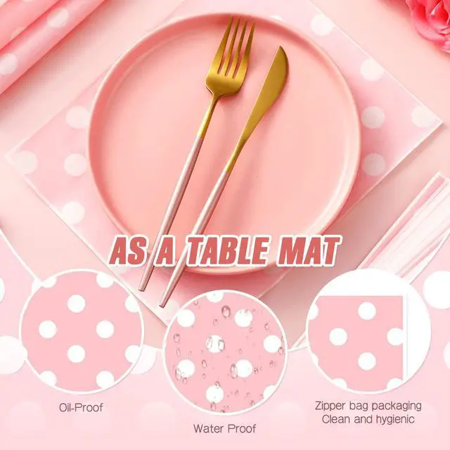 Alt view image 7 of 7 - 150pcs Wax Paper Sheet for Food Dot Printed Bakery Tissue Greaseproof Disposable Wrapping Paper for Sandwich Food Picnic Baskets Liner Wedding Birthday Party Supplies(Pink,9.84x8.27'')