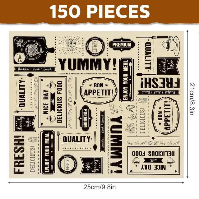 Alt view image 2 of 7 - 150 Pieces Newsprint Wax Sheets Newspaper 8.3 x 9.8 Inch, Kraft Background | Grease Resistant Tray Liners, Waterproof Wrapping Tissue Paper, Picnic for Kitchen, Baking Parchment, Restaurants,