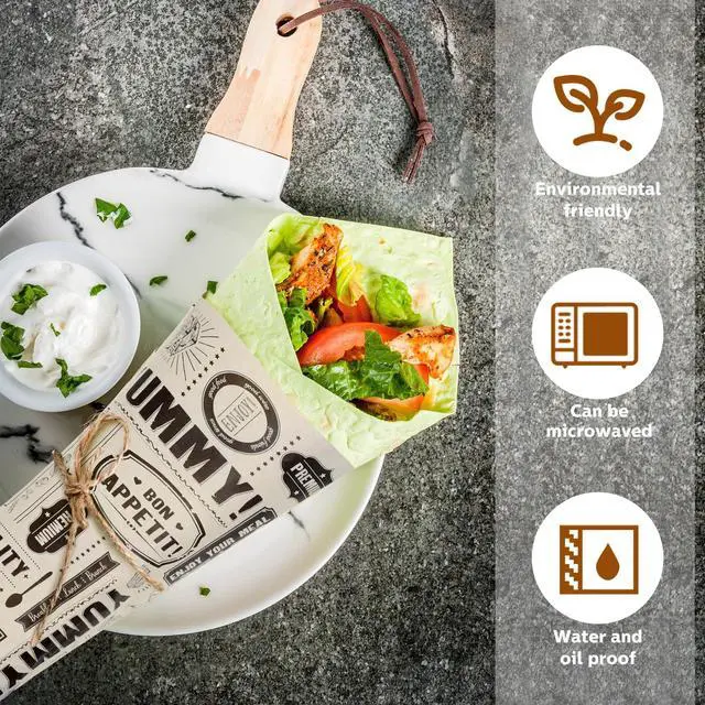 Alt view image 3 of 7 - 150 Pieces Newsprint Wax Sheets Newspaper 8.3 x 9.8 Inch, Kraft Background | Grease Resistant Tray Liners, Waterproof Wrapping Tissue Paper, Picnic for Kitchen, Baking Parchment, Restaurants,