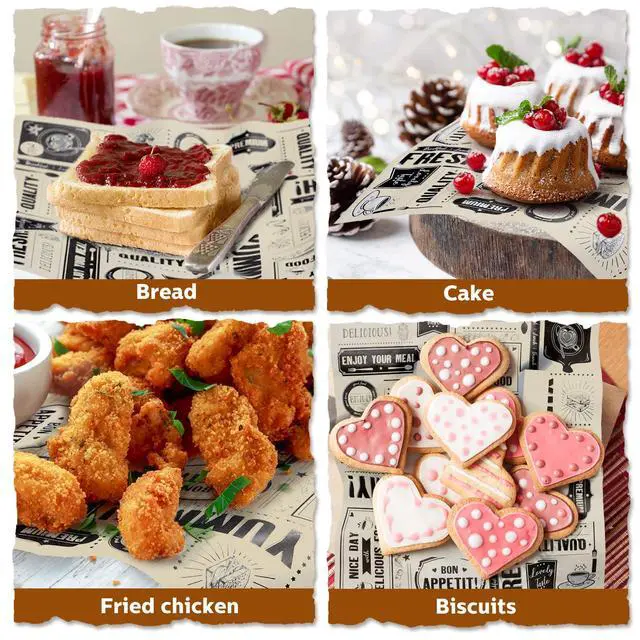 Alt view image 5 of 7 - 150 Pieces Newsprint Wax Sheets Newspaper 8.3 x 9.8 Inch, Kraft Background | Grease Resistant Tray Liners, Waterproof Wrapping Tissue Paper, Picnic for Kitchen, Baking Parchment, Restaurants,