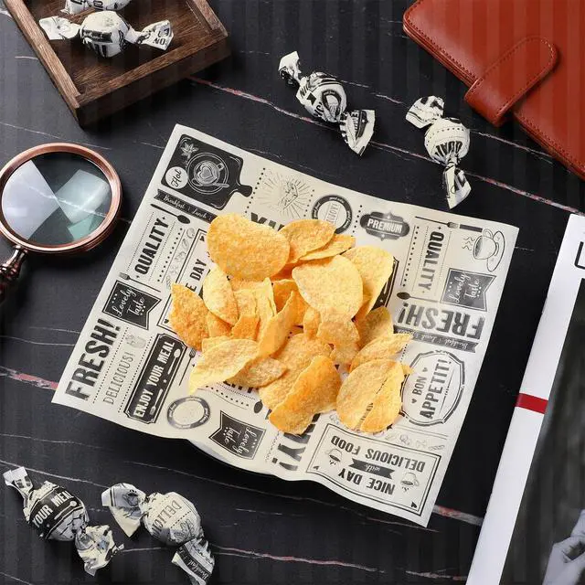 Alt view image 7 of 7 - 150 Pieces Newsprint Wax Sheets Newspaper 8.3 x 9.8 Inch, Kraft Background | Grease Resistant Tray Liners, Waterproof Wrapping Tissue Paper, Picnic for Kitchen, Baking Parchment, Restaurants,