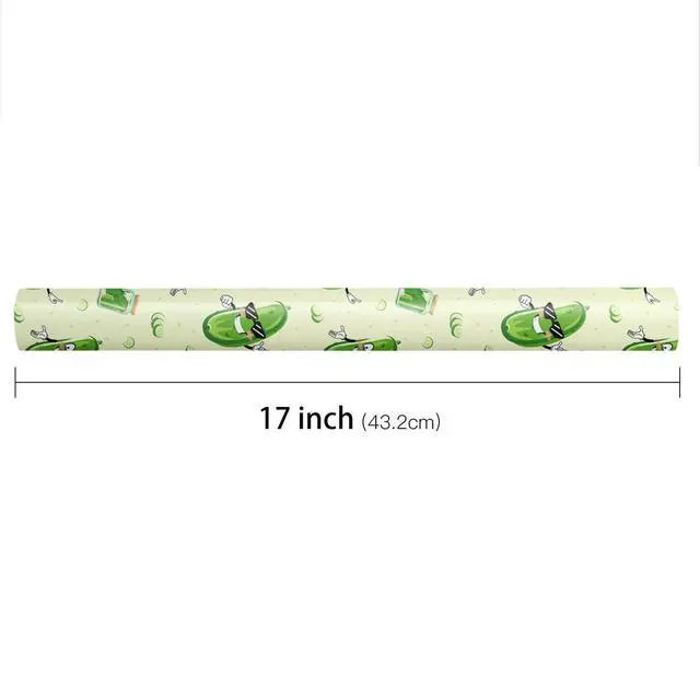 Alt view image 7 of 7 - Funny Pickle Wrapping Paper Roll, Cartoon Pickle Food Pattern Gift Wrap for Birthday, Teens, Food Lovers, Party & Gag Gifts, Mini Roll 17 in x 16.4 Feet