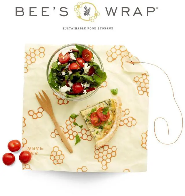Alt view image 6 of 7 - Beeswax Sandwich Wrap - Honeycomb | Button & Tie Closure - Plastic Free - Organic Beeswax Wraps - Reusable Lunch Wrap - Sandwiches & Snacks - Made in USA