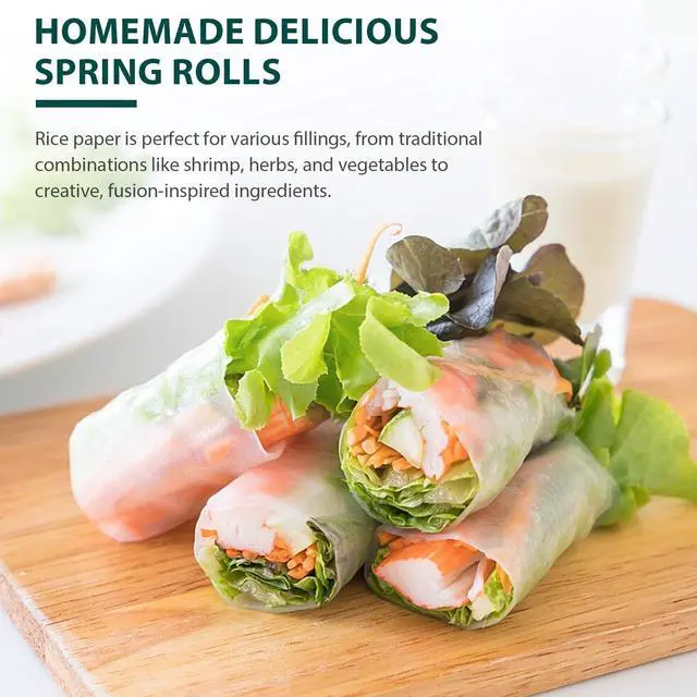 Alt view image 7 of 7 - Rice Paper, 1 Pack, 34 Sheets, Round, 22cm | Rice Paper Wrappers, Spring Roll Wrappers & Dumplings, Non-GMO, Gluten-Free, Low Carb, Vietnamese