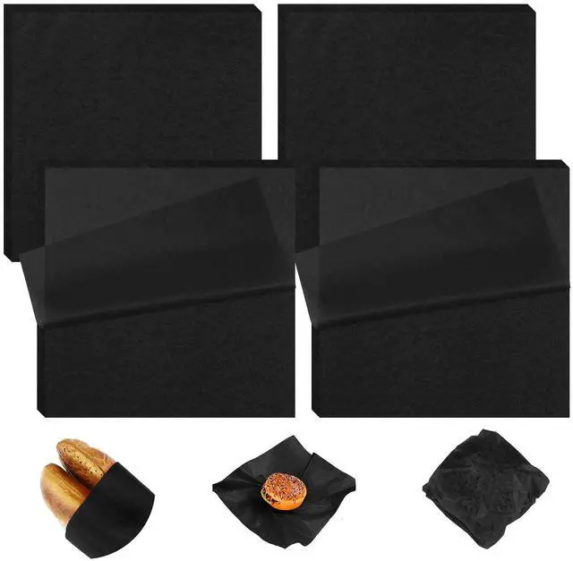 Main image of 240 Sheets Deli Paper Wax Paper Sheets, Black, 7 x 7 Inch | Oil Proof Food Wrapping Bulk, Decorative Parchment, Liners Food Wrapping Sheets, for Sandwiches, Bread, BBQ, Picnic