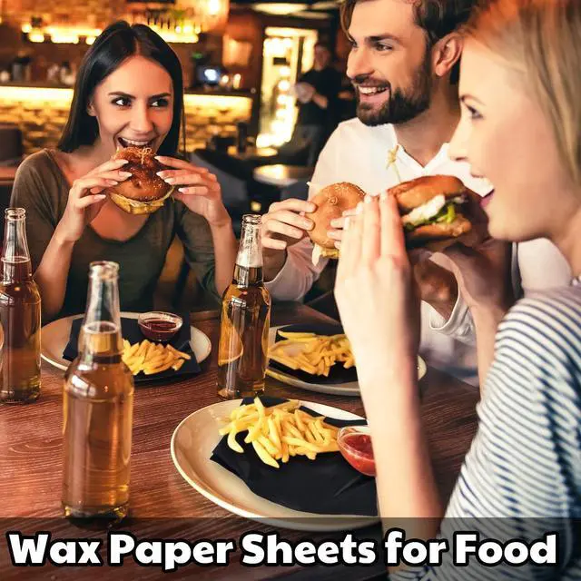 Alt view image 5 of 7 - 240 Sheets Deli Paper Wax Paper Sheets, Black, 7 x 7 Inch | Oil Proof Food Wrapping Bulk, Decorative Parchment, Liners Food Wrapping Sheets, for Sandwiches, Bread, BBQ, Picnic