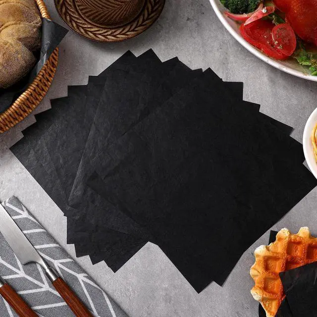 Alt view image 7 of 7 - 240 Sheets Deli Paper Wax Paper Sheets, Black, 7 x 7 Inch | Oil Proof Food Wrapping Bulk, Decorative Parchment, Liners Food Wrapping Sheets, for Sandwiches, Bread, BBQ, Picnic