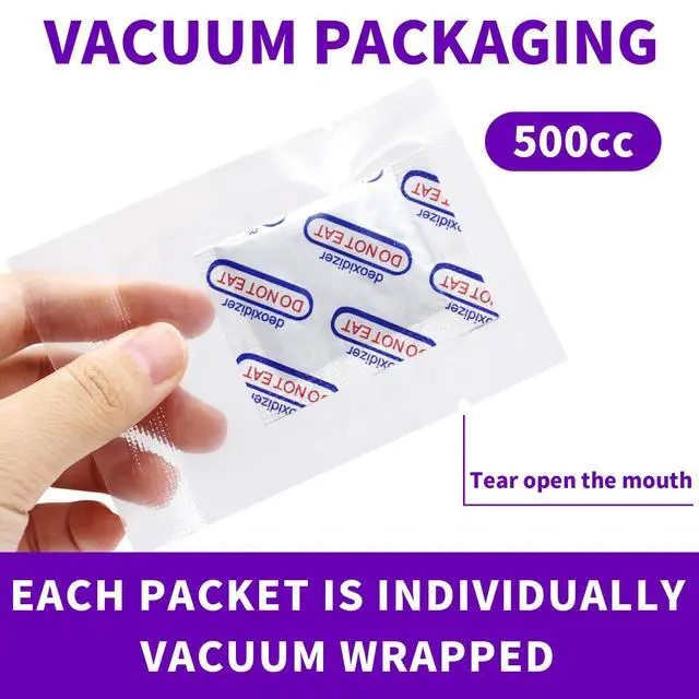 Alt view image 2 of 6 - Individually Wrapped - Oxygen Absorbers for Food Storage 500cc, 50 Packs | Midukit Food Grade Oxygen Absorbers Packets for Long Term Food Storage, Mason Jars, Mylar Bags, Canning supplies, Dehydrated
