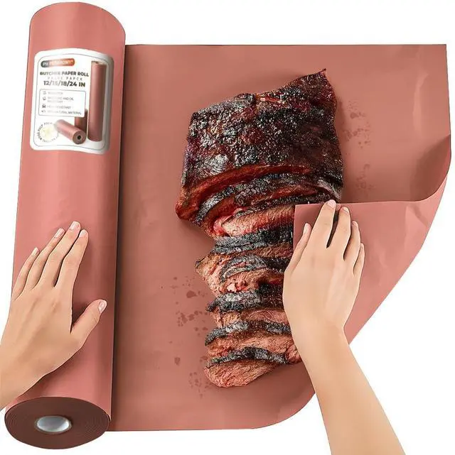 Main image of Pink Butcher Paper Roll 18" x 1200" (100') for Smoker BBQ Grilling Smoking Meat Unbleached Uncoated Unwaxed (Pink, 18" x 100')