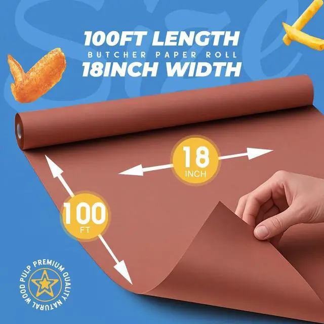 Alt view image 2 of 6 - Pink Butcher Paper Roll 18" x 1200" (100') for Smoker BBQ Grilling Smoking Meat Unbleached Uncoated Unwaxed (Pink, 18" x 100')