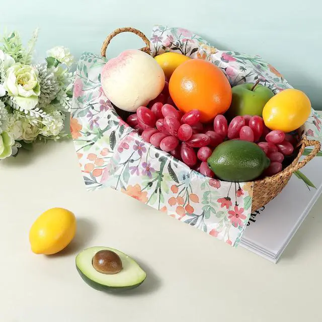 Alt view image 4 of 7 - 150 Pcs Wildflower Garden Floral Wax Paper Sheets for Food Deli, 9.8 x 8.3 inch Watercolor Flower Greaseproof Wrapping Paper for Sandwich Picnic Basket Liner Valentine Birthday Shower Party Supplies