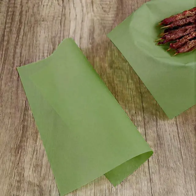 Main image of 100Pcs Wax Paper Sheets for Food, Basket Liners, Greaseproof Deli Wrapping Sheets, Grass Green (8.7 * 8.7 In)