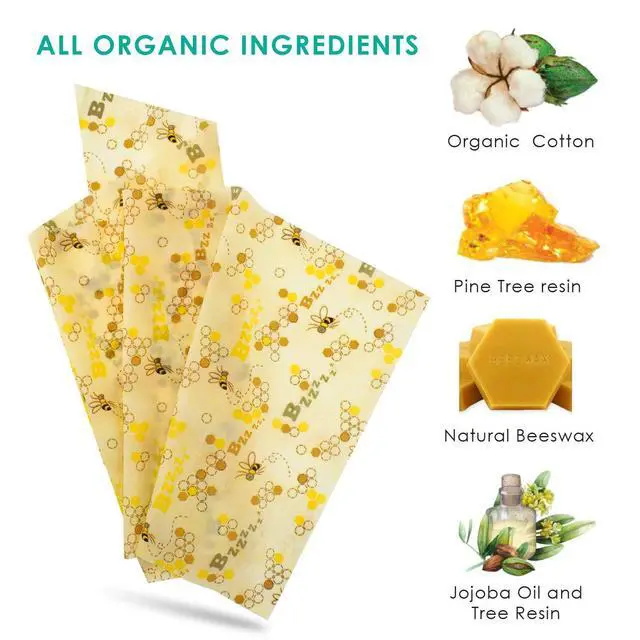 Alt view image 3 of 7 - Reusable Beeswax Wraps 13 x 39 Inch Beeswax Wraps for Food Eco-Friendly Sustainable Food Storage Wraps for Sandwich, Cheese, Fruit, Bread, Snacks