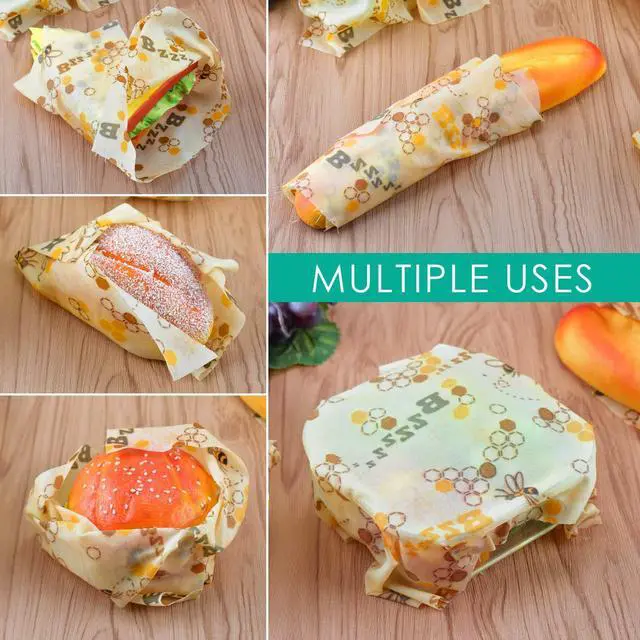 Alt view image 5 of 7 - Reusable Beeswax Wraps 13 x 39 Inch Beeswax Wraps for Food Eco-Friendly Sustainable Food Storage Wraps for Sandwich, Cheese, Fruit, Bread, Snacks