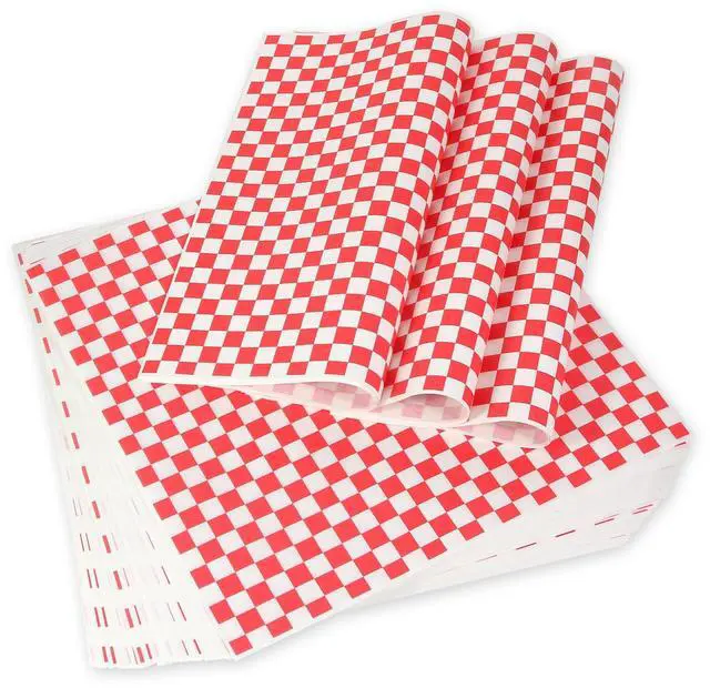 Main image of 100pcs Deli Paper Sheets 12x12", Premium Food Basket Liners, Grease Resistant Wax Paper Sheets for Food, Classic Checkered Sandwich Wrapping Paper for Party, Festival and Outdoors,