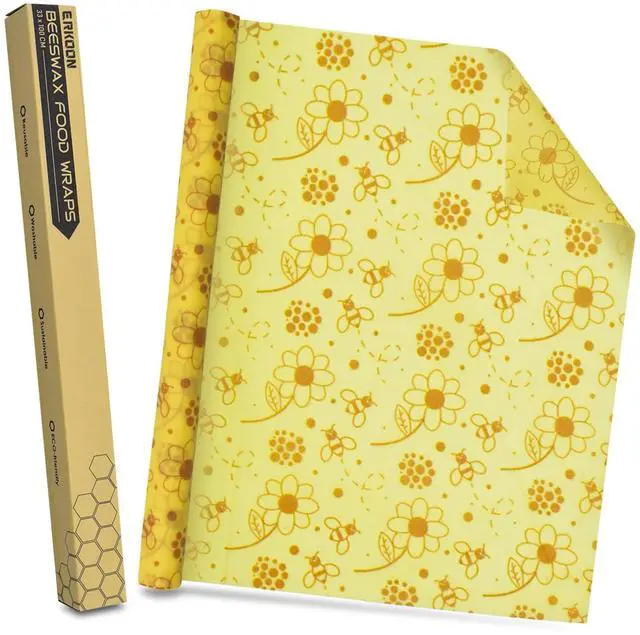 Main image of Reusable Beeswax Food Wraps, 13x39 Inch Eco-Friendly Beeswax Wraps for Bread Sustainable Food Storage Wraps Beeswax Paper Roll for Sandwich, Cheese