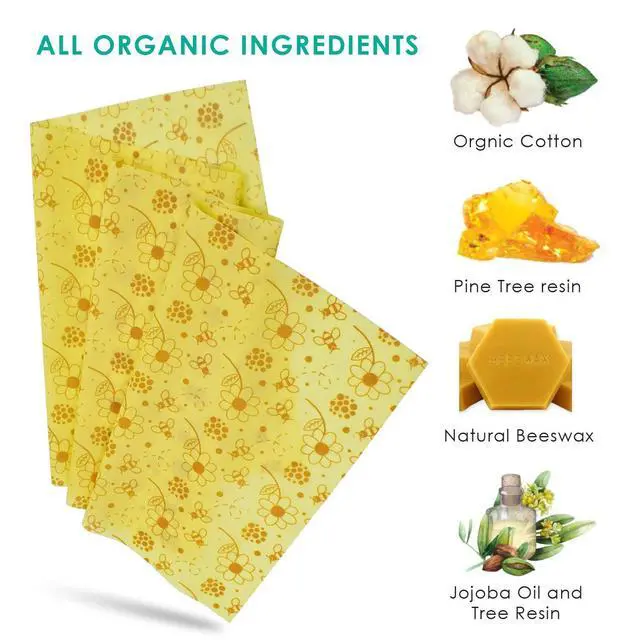 Alt view image 3 of 7 - Reusable Beeswax Food Wraps, 13x39 Inch Eco-Friendly Beeswax Wraps for Bread Sustainable Food Storage Wraps Beeswax Paper Roll for Sandwich, Cheese