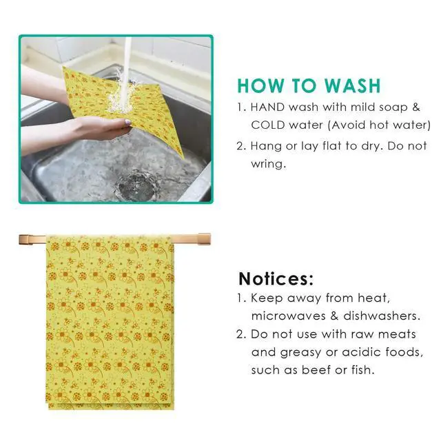 Alt view image 4 of 7 - Reusable Beeswax Food Wraps, 13x39 Inch Eco-Friendly Beeswax Wraps for Bread Sustainable Food Storage Wraps Beeswax Paper Roll for Sandwich, Cheese