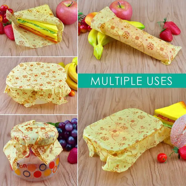 Alt view image 5 of 7 - Reusable Beeswax Food Wraps, 13x39 Inch Eco-Friendly Beeswax Wraps for Bread Sustainable Food Storage Wraps Beeswax Paper Roll for Sandwich, Cheese