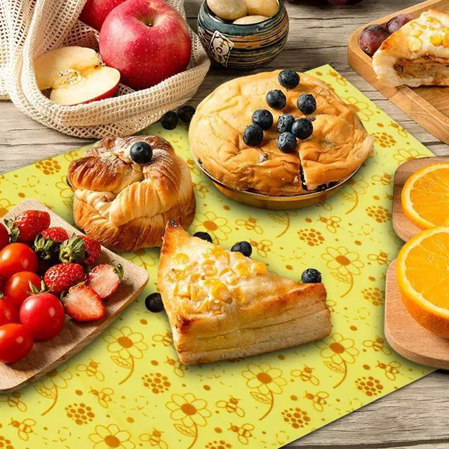 Alt view image 6 of 7 - Reusable Beeswax Food Wraps, 13x39 Inch Eco-Friendly Beeswax Wraps for Bread Sustainable Food Storage Wraps Beeswax Paper Roll for Sandwich, Cheese