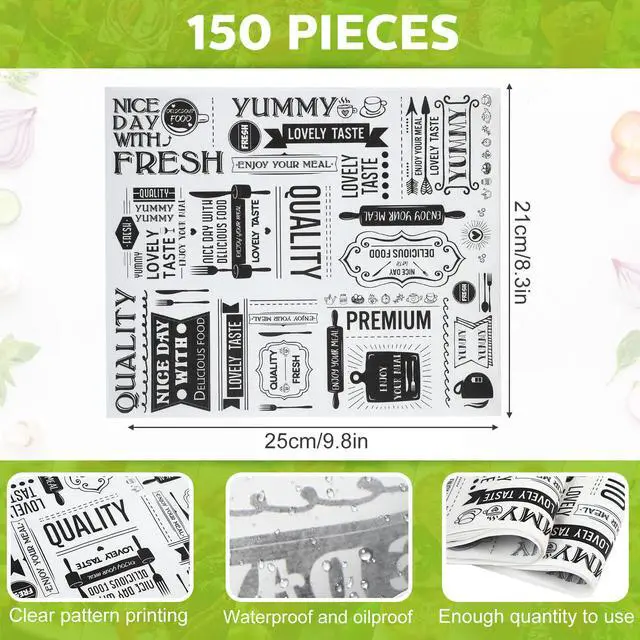 Alt view image 2 of 7 - Wax Paper Sheets Deli Newsprint Food Basket Liners 8.3x9.8, 150 Pcs | Grease Resistant Waterproof, Newsprint Food Basket Liners, Newspaper Wrapping Tissue, Hamburger Picnic BBQ Baking Kitchen