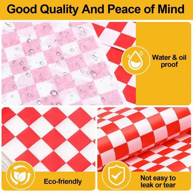 Alt view image 3 of 7 - 100Pcs Wax Paper Sheets for Food, Ultra Grease Resistant Deli Paper Sheet, Must-Have Sandwich Wrapping Papers at School Lunches,Perfect Food Basket Liners for Festival, 11x11"