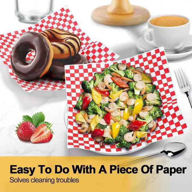 Alt view image 5 of 7 - 100Pcs Wax Paper Sheets for Food, Ultra Grease Resistant Deli Paper Sheet, Must-Have Sandwich Wrapping Papers at School Lunches,Perfect Food Basket Liners for Festival, 11x11"