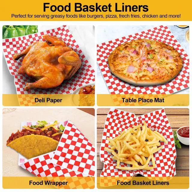 Alt view image 4 of 7 - 100Pcs Wax Paper Sheets for Food, Ultra Grease Resistant Deli Paper Sheet, Must-Have Sandwich Wrapping Papers at School Lunches,Perfect Food Basket Liners for Festival, 11x11"
