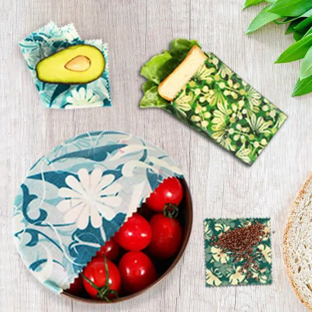 Alt view image 6 of 7 - Reusable Beeswax Wrap, 11 Pack Eco-Friendly Beeswax Wraps For Food, Organic, Sustainable, Biodegradable, Zero Waste, Plastic-Free Food Storage (Flowers and Leaves)