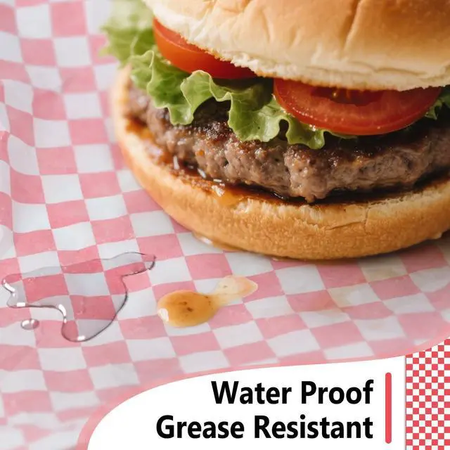 Alt view image 4 of 7 - 12 x 12" Grease Resistant Deli Paper Precut Sheets, 100 Pcs | Red & White Checker, Food Basket Liners, Sandwich Wrapping Paper, for Deli Food, BBQ, Picnic, Party