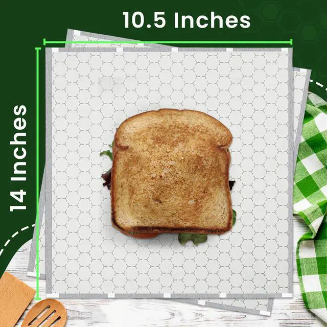 Alt view image 2 of 7 - 100 Sheets - Sandwich Wrapping Paper Sheets With Foil Backing - Burrito Wrappers Sandwich Paper Wraps - Food Wrapping Deli Wraps - 10.5 x 14 Inches
