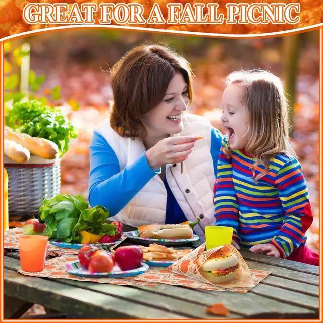 Alt view image 4 of 7 - 150 Pcs 150 Pcs Fall Wax Paper Sheet, Pumpkins | Autumn Food Wrap Grease Resistant Liners, Thanksgiving Waterproof Wrapping Tissue, Food Picnic Paper for Kitchen