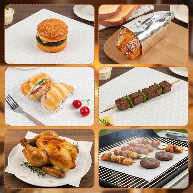 Alt view image 7 of 7 - 100 Pcs Insulated Sandwich Wrap Sheets, 12"x12" Aluminum Foil Sandwich Wrapping Paper, Waterproof Pre-Cut Foil Paper Sheets for Food Hot Dogs Burgers Burritos BBQ