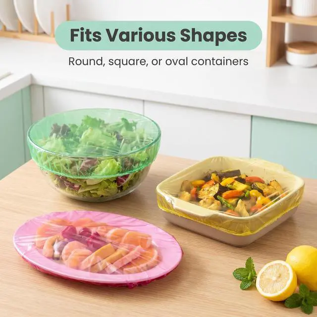 Alt view image 3 of 7 - 60 Pcs Reusable Elastic Food Bowl Covers 3 Sizes BPA Free for Kitchen | Translucent Stretchable, Colorful, Alternative to Foil & Plastic Wrap, BPA Free