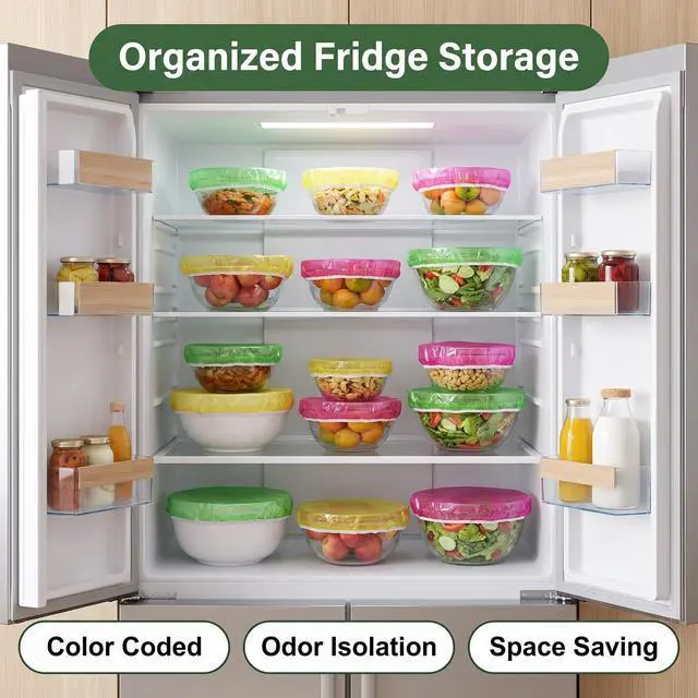 Alt view image 5 of 7 - 60 Pcs Reusable Elastic Food Bowl Covers 3 Sizes BPA Free for Kitchen | Translucent Stretchable, Colorful, Alternative to Foil & Plastic Wrap, BPA Free