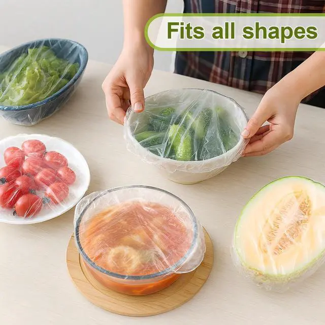 Alt view image 4 of 7 - 500PCS Bowl Covers for Bread Proofing Elastic Plastic Food Covers | BPA-Free Reusable Disposable Wraps, Thickened Shower Caps for Bowls, Plates, fruit, Leftovers & Outdoor Picnics